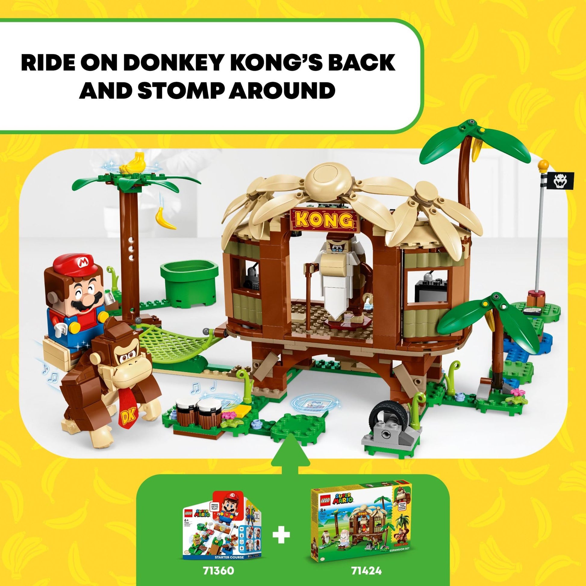 LEGO Super Mario Donkey Kong's Tree House Expansion Set - Building Toys for Boys & Girls, Ages 8+ Years - Pretend Play Toy Figures & Playsets - Gifts