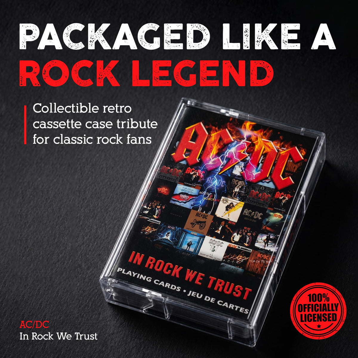 AQUARIUS AC/DC Cassette Playing Cards, 52-Card Deck with Jokers