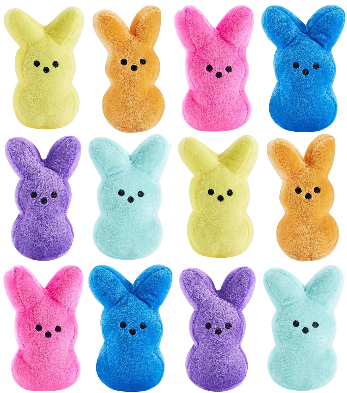 PERUKOYO 12PCS Easter Bunny Stuffed Plush,Easter Basket Stuffers Toys for Kids,Easter Bunny Bulk Stuffies Animals Plushie,Easter Egg Fillers,Easter