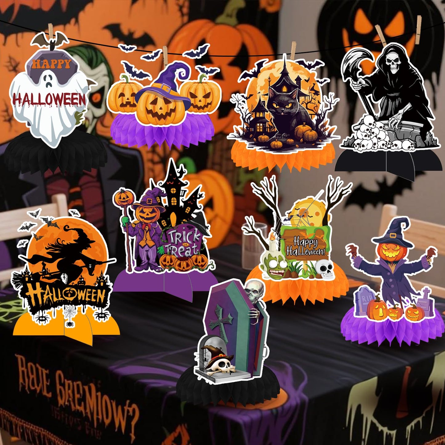 9 Pcs Halloween Centerpieces for Tables Halloween Table Decorations Halloween Party Decorations Halloween Decorations Halloween Birthday Party