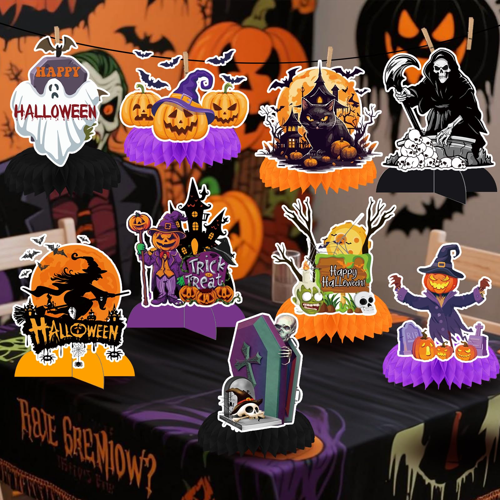 9 Pcs Halloween Centerpieces for Tables Halloween Table Decorations Halloween Party Decorations Halloween Decorations Halloween Birthday Party