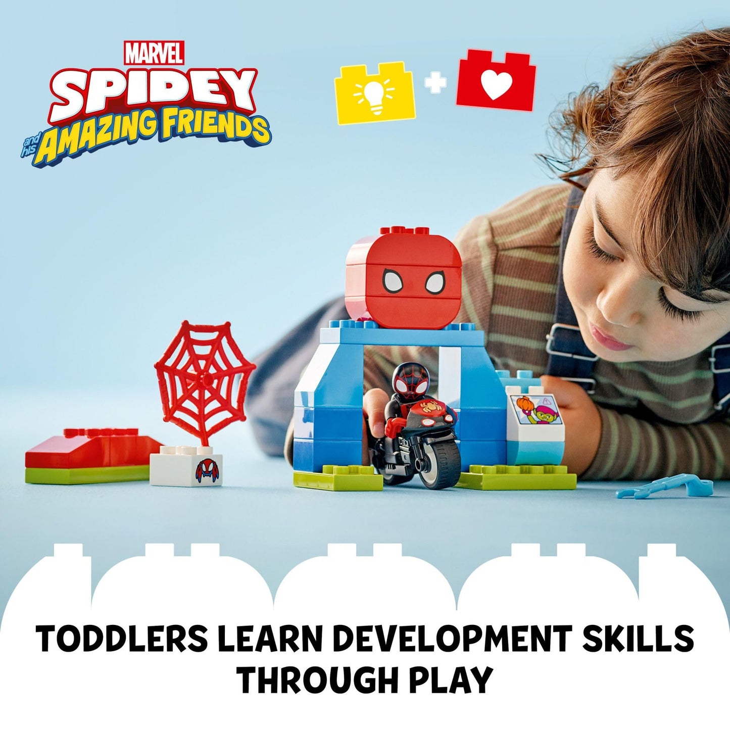 LEGO DUPLO Marvel Spin's Motorcycle Adventure Building Toys Playset - Spidey and His Amazing Friends Toys for Toddlers, Boys & Girls, Ages 2+ Years -