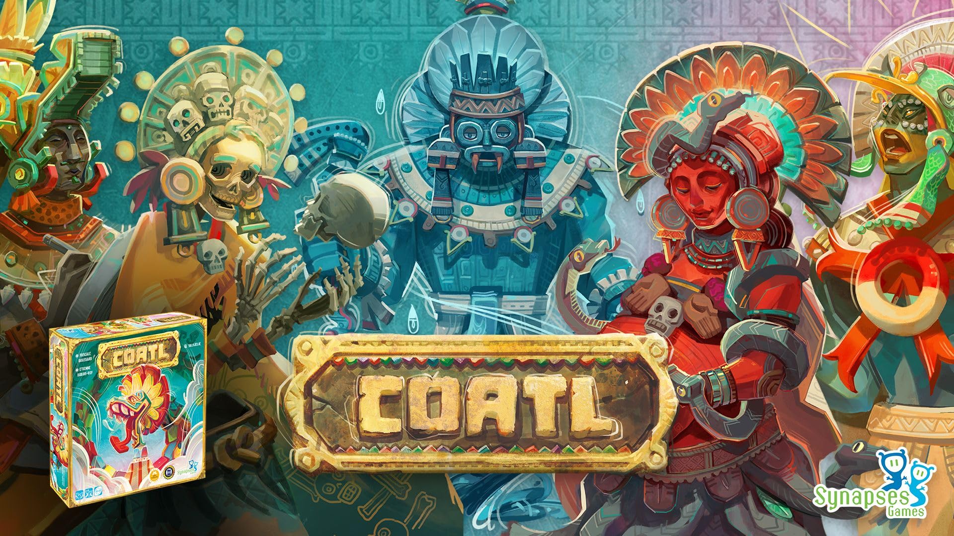 Synapses Games | Coatl | Strategy Board Game | 3D Plastic Pieces | 1 to 4 Players | 30+ Minutes | Ages 10+