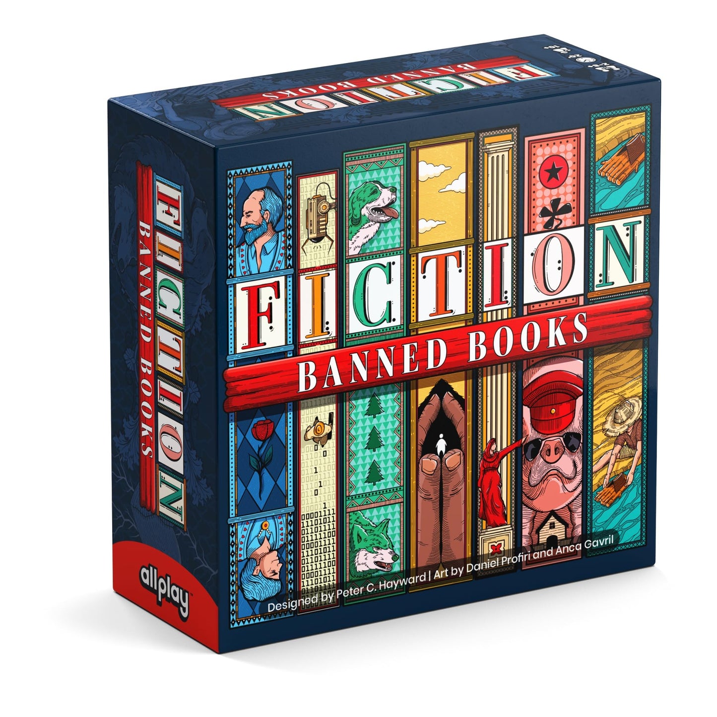 Allplay Fiction Banned Books Board Game | Cooperative Word Deduction & Bluffing Game | 2-10 Players, 20-30 Min Playtime Logic Puzzle Party Game