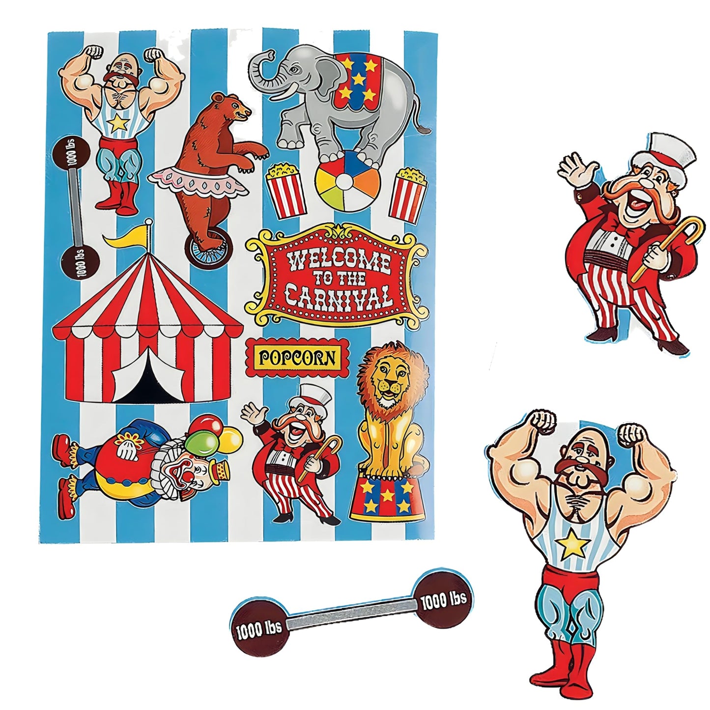 Fun Express Under The Big Top Sticker Sheets Party Accessory, 12 pcs