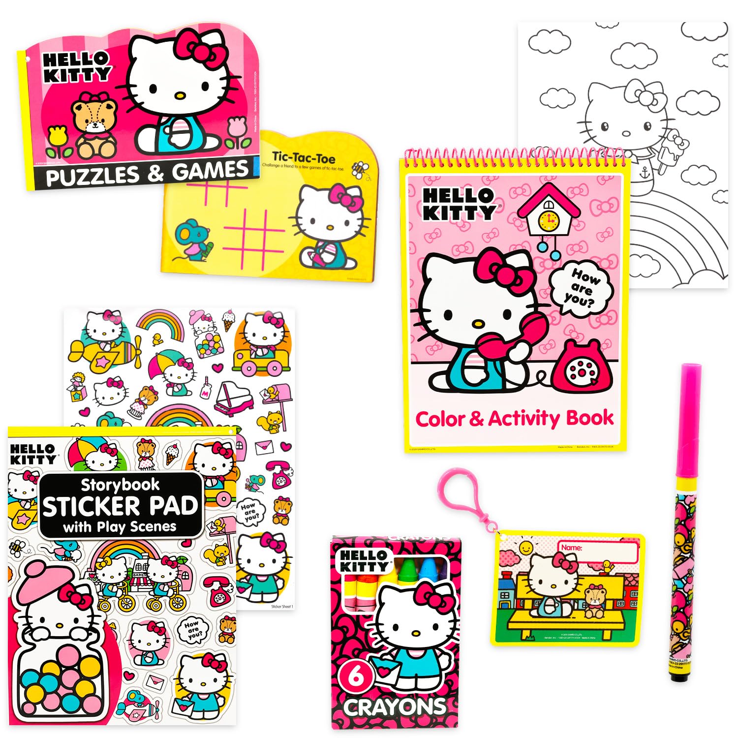 SANRIO Hello Kitty Ultimate Activity Set Portfolio with Coloring Books, Stickers, Games, Puzzles, Drawing and More | Hello Kitty Activities for Girls