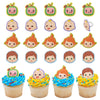 CoComelon Playtime Rings | 24 Cupcake Toppers Featuring JJ, YoYo & TomTom | DecoPac CoComelon Cake Decorations, Food Safe & Ready To Use - 24 Pack