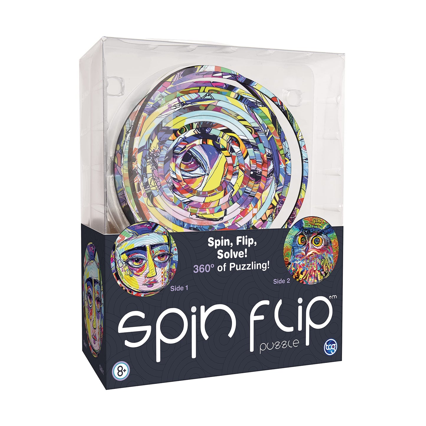 Spin Flip Puzzle - Abstract - Spin it, Flip it, Solve it! for Those who Love Brain teasers! Adult Fidget Toy. Great Gift for Mom, Dad, Teens, Men