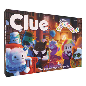 USAOPOLY CLUE: Squishmallows Board Game| Official Squishmallows Merchandise | Collectible Clue Game Featuring Cam, Emily, Leonard, Lola and More