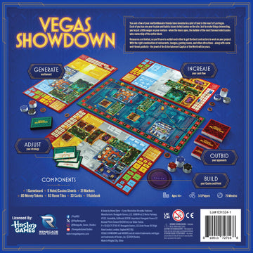 Renegade Game Studios: Vegas Showdown Strategy Board Game, Las Vegas Casino Building Game, Ages 14+, 3-5 Players, 75 Min