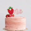 Strawberry One Wooden Cake Topper