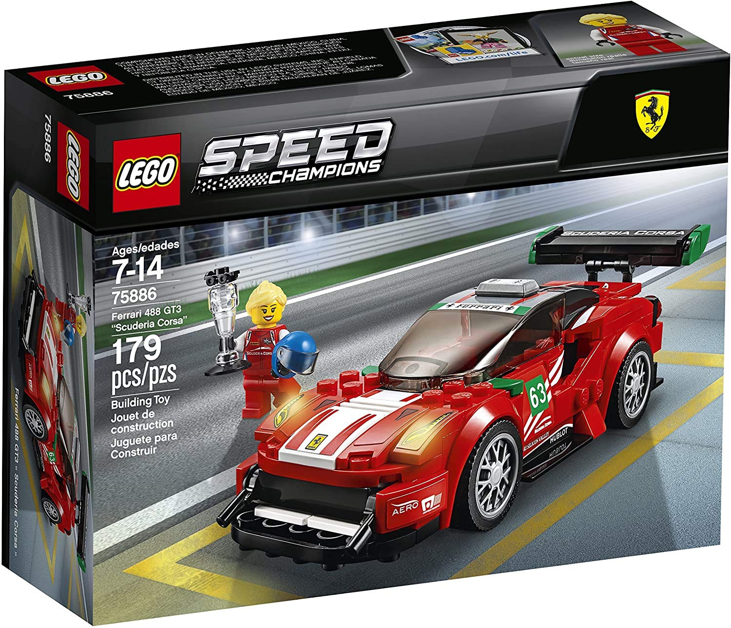 LEGO Speed Champions Ferrari 488 GT3 “Scuderia Corsa” 75886 Building Kit (179 Pieces)