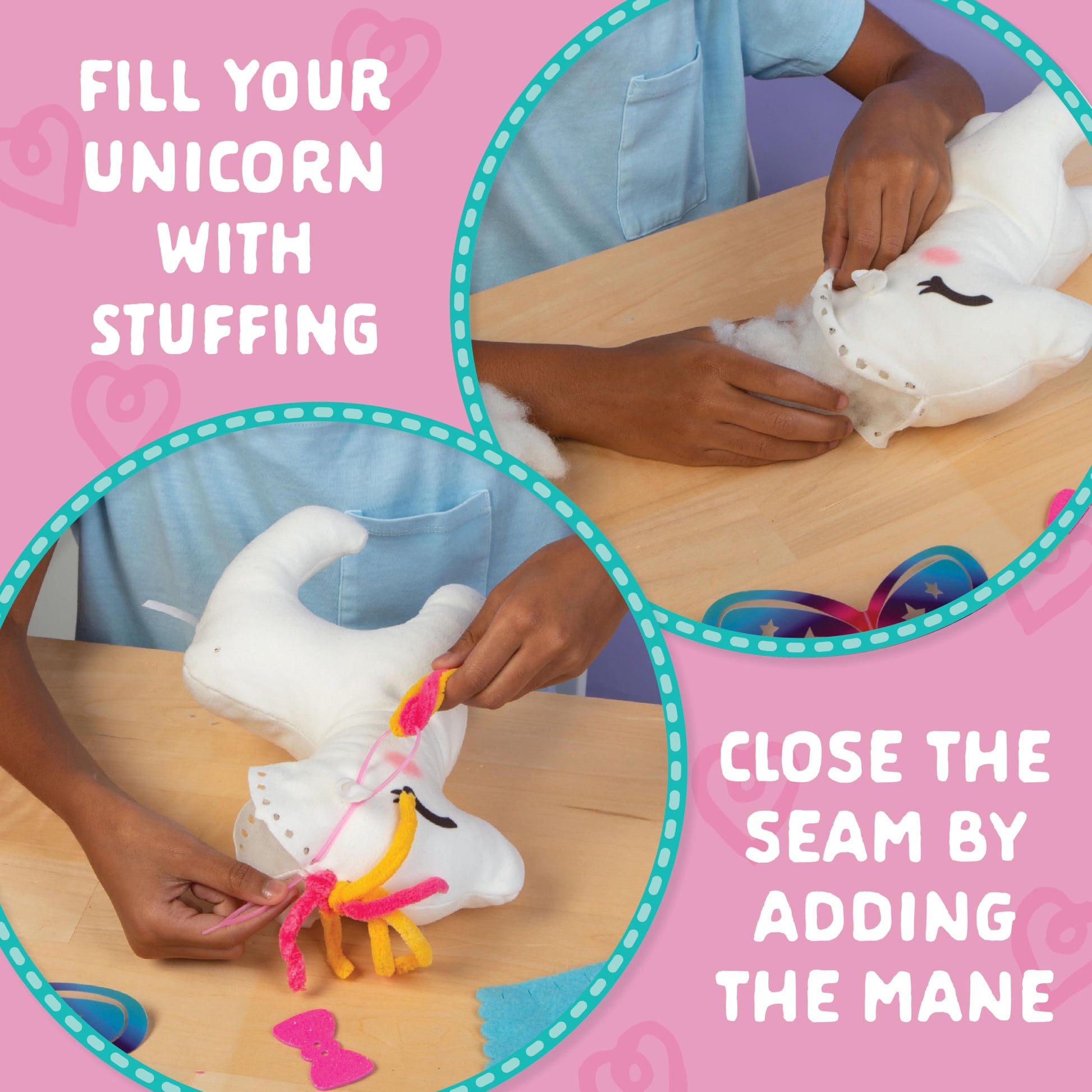 Craft- Tastic - Make a Friend Unicorn - Mini Sewing Kit, Arts and Crafts, Kids Crafts, Craft Kit Makes 1 Easy-to-Sew Stuffie with Accessories, Bonus