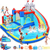 13-in-1 Water Slide Bounce House for Kids Backyard, 15x14.3x8.5FT Sport Waterpark with Deep Pool/Shower Head/Ball Holes/Soccer Goal/Basketball