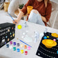 35PCS Solar System Model Kit Foam Ball Kit Includes Color Pigments Palette Spheres Balls Brushes Felt Background Plate Instruction Manual Astronaut
