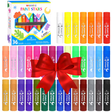 Tempera Paint Sticks,36 Vibrant Colors Washable Paint Sticks For Kids, Quick Drying, Non-Toxic, Suitable for Paper, Wood, Canvas, and Fabric