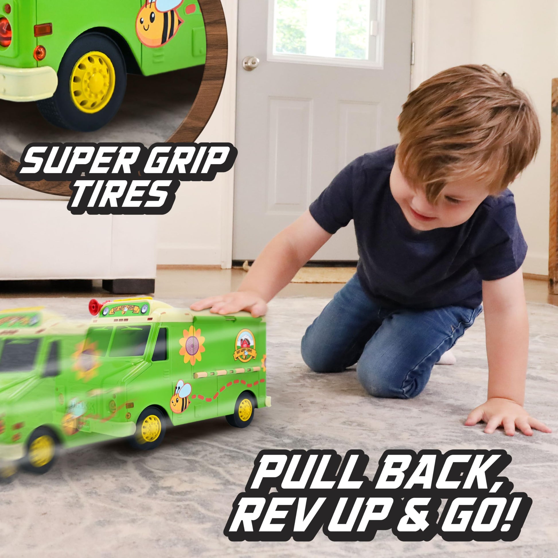 Maxx Action 12" Farmer's Market Food Truck, Lights and Sounds, Includes 14 Play Pieces, Miniature Food, Pretend Play for Girls and Boys, Ages 3+