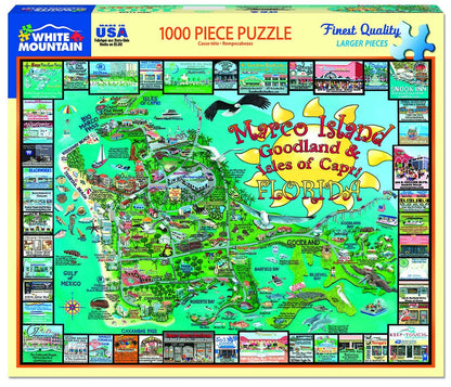 White Mountain 1000 Piece Jigsaw Puzzle Florida Map, Marco Island FL