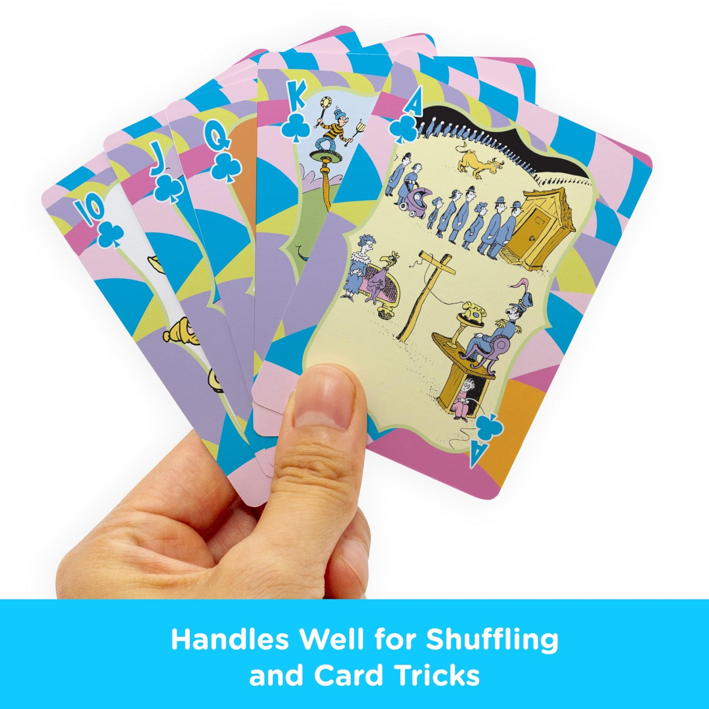 Aquarius Oh The Places You'll Go Playing Cards Standard Size - Dr Seuss Themed Novelty Deck with 52 Unique Designs - Collectible Merchandise Gift