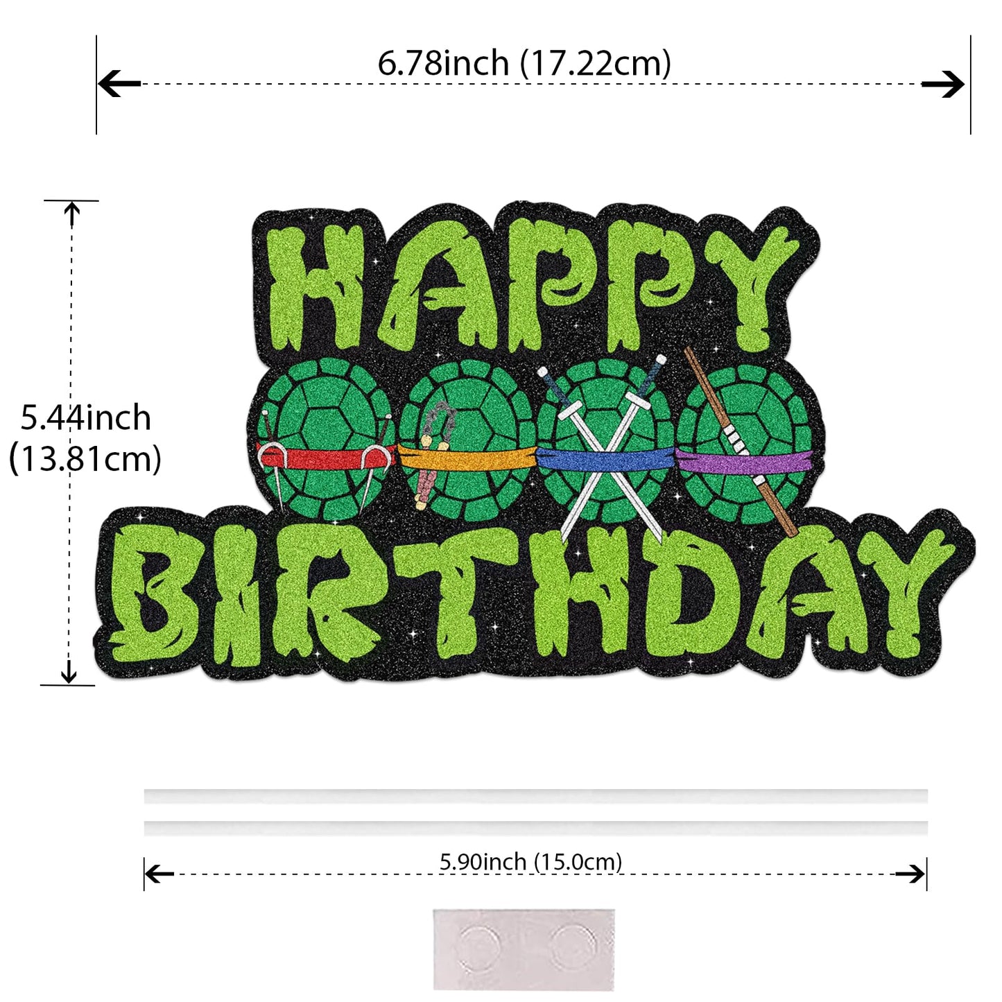 Turtle Cake Topper Anime Hero Happy Birthday Cake Topper Turtle Weapon Decorations for Birthday Party Decorations Party Supplies for Boys Girls
