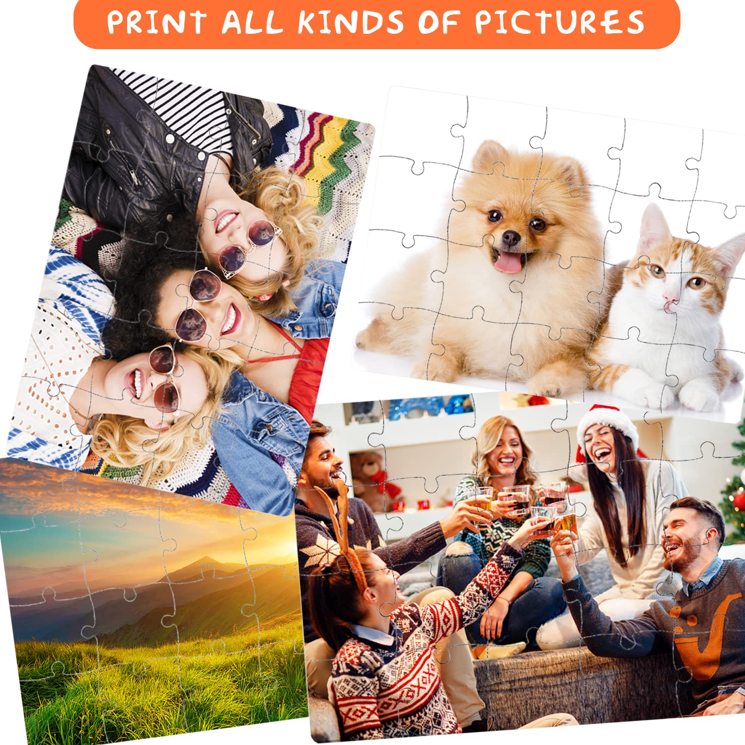 12 Sets Blank White Jigsaw Puzzles,Sublimation Puzzle Craft,White DIY Custom Puzzle for Heat Press Thermal Transfer Puzzle Craft(A5-20 Style)