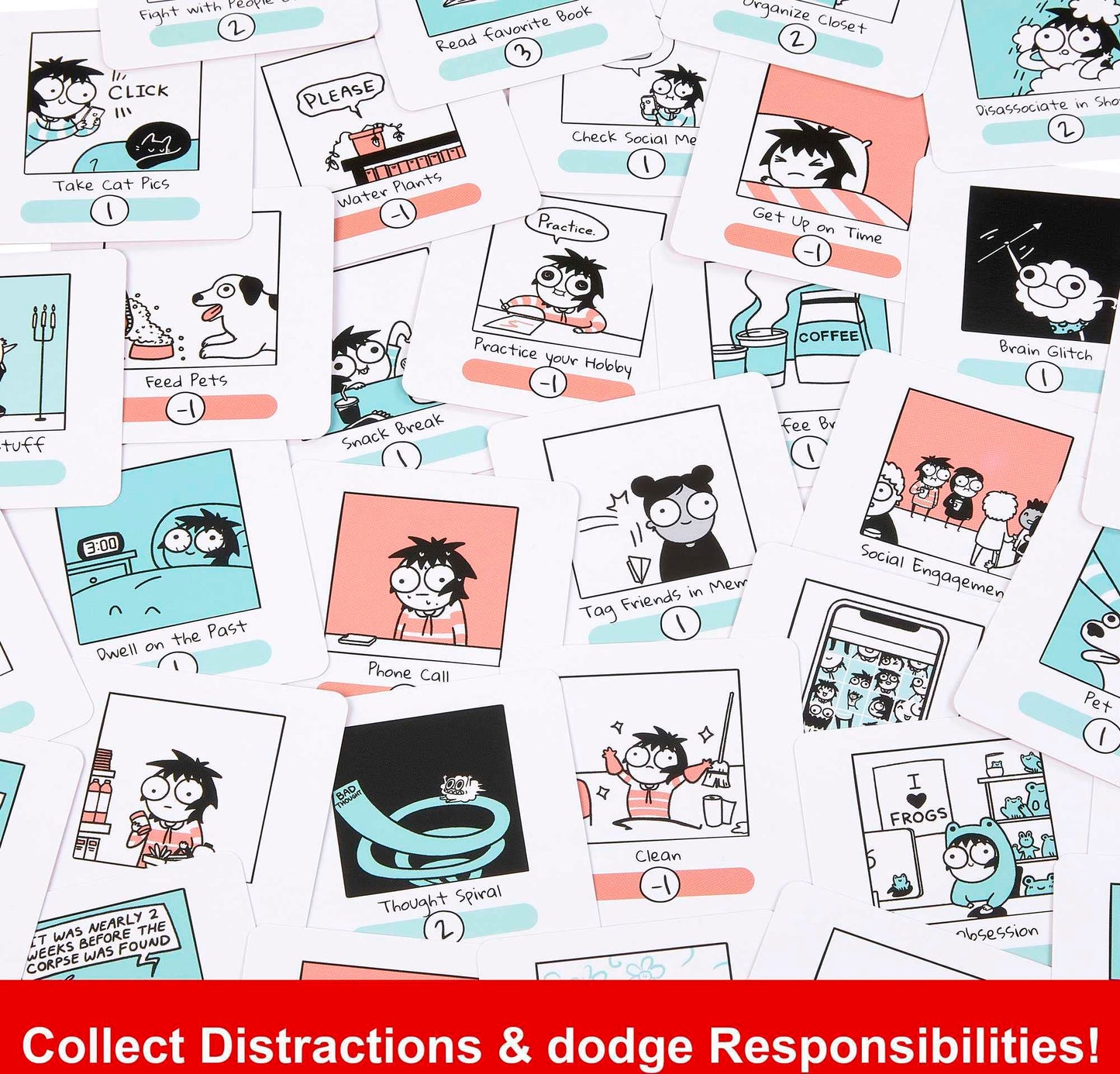 Mattel Games Sarah's Scribbles Game, Future Me Problems Card Game Includes 2 Decks of Cards, for 2-4 Players, Family and Game Nights