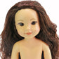 American Fashion World 14-Inch 'Kayla' Vinyl Posable Girl Doll with Wavy Brunette Hair and Brown Eyes| Undressed Doll | Premium Quality & Design