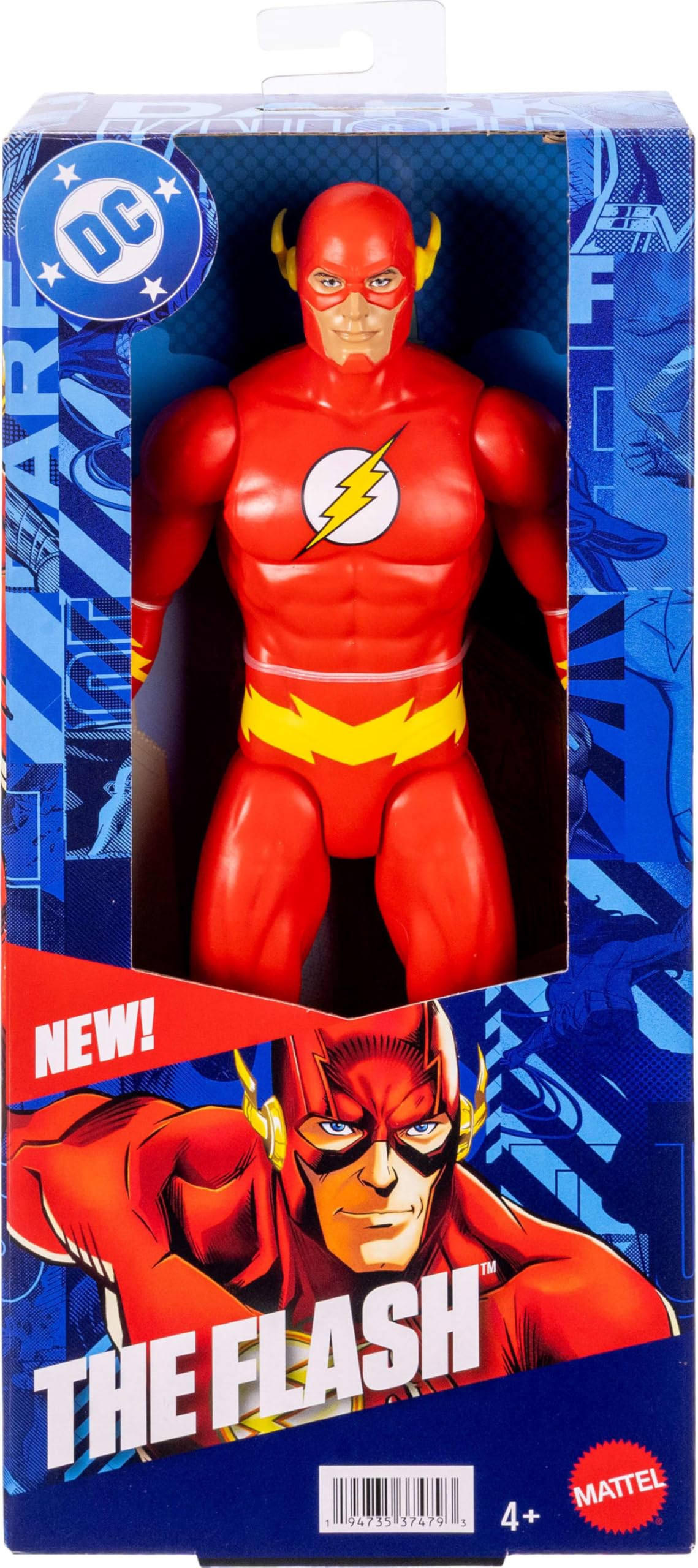 Mattel DC 12 Inch The Flash Action Figure, Classic Red & Yellow Super Suit, Detailed Design & 7 Points of Articulation