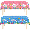 EUVBOKW 2 Pack Back to School Tablecloths, Pink and Blue