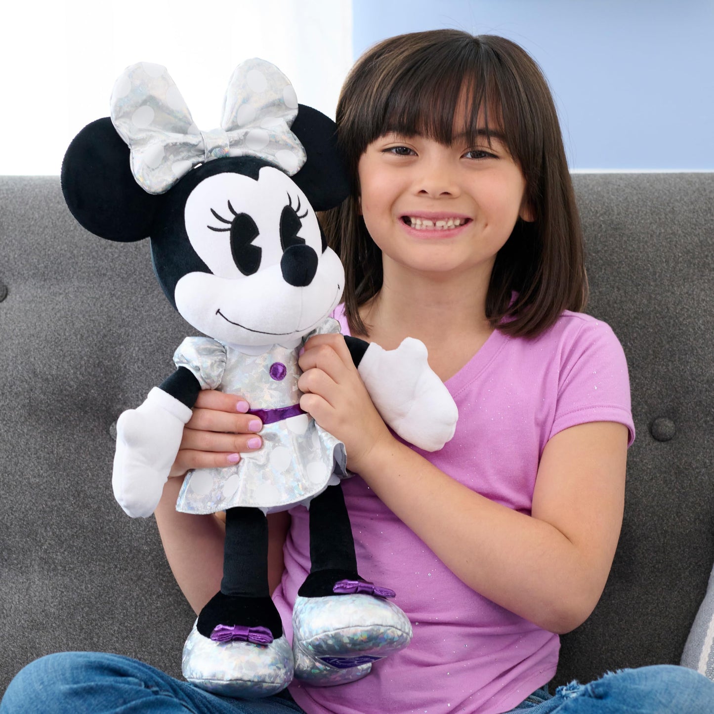 Disney100 Years of Wonder Minnie Mouse Large Plush Stuffed Animal, Kids Toys for Ages 2 Up by Just Play