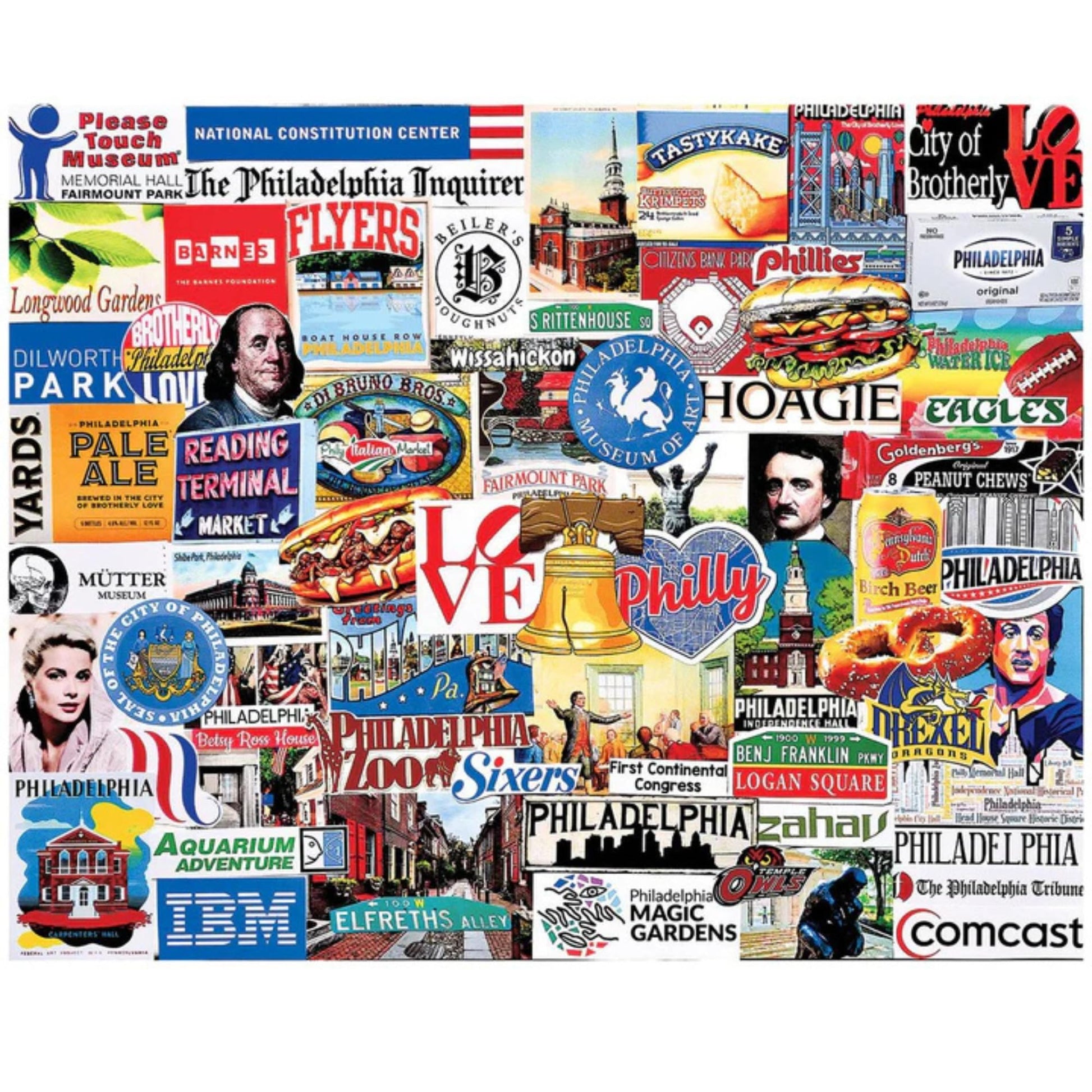 White Mountain 1000 Piece Jigsaw Puzzle Philadelphia State, I Love Philly
