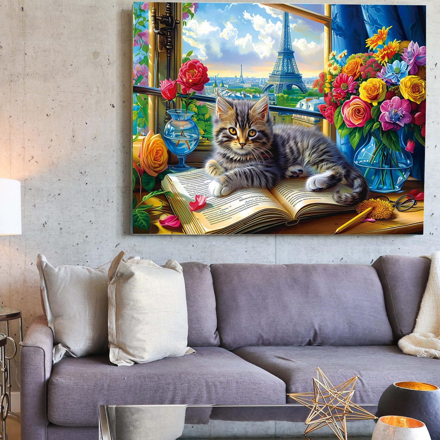 Jigsaw Puzzles 1000 Pieces - WISHDIAM Puzzles for Adults - Cats Kitten Pets Animal Lovers Impossible Hard Difficult Challenging Puzzles for Home Decor