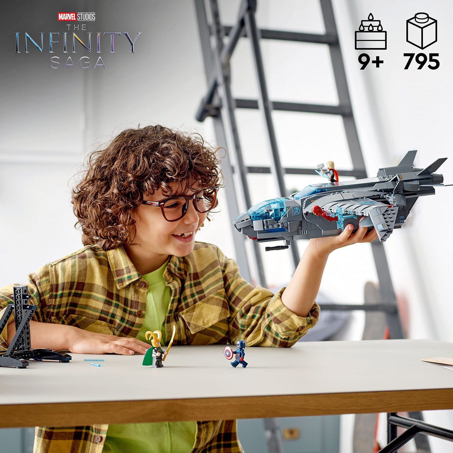 LEGO Marvel The Avengers Quinjet 76248, Spaceship Building Toy Set with Thor, Iron Man, Black Widow, Loki and Captain America Minifigures, Infinity