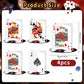 4 Pack Casino Centerpieces for Tables Casino Table Decoration Casino Theme Party Decorations 3D Poker Cardboard for Vegas Game Night Party Casino