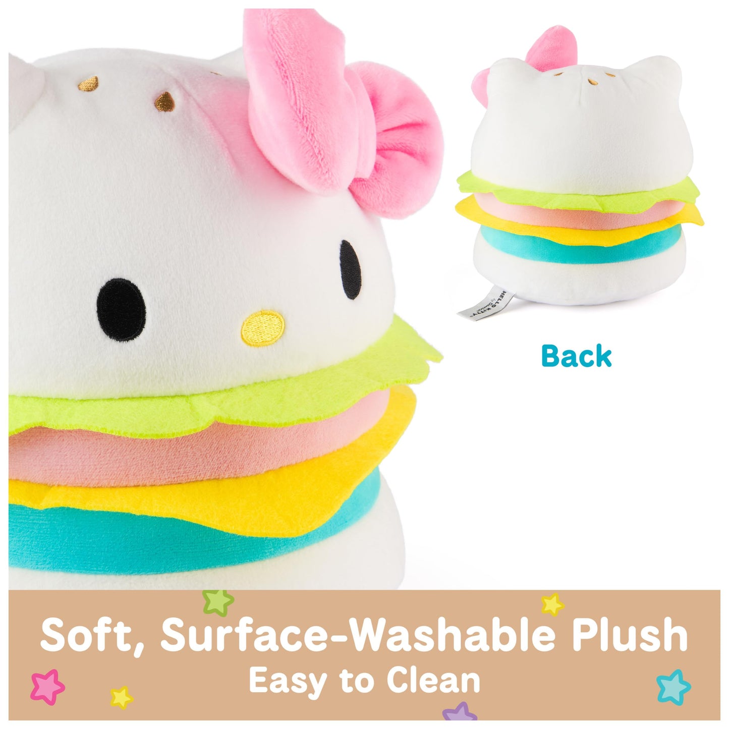 GUND Sanrio Hello Kitty Hamburger 8-Inch Plush Toy for Ages 1+