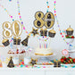 Blulu Birthday Party Decoration Set Golden Birthday Party Centerpiece Sticks Glitter Table Toppers Supplies, 24 Pack (80th)