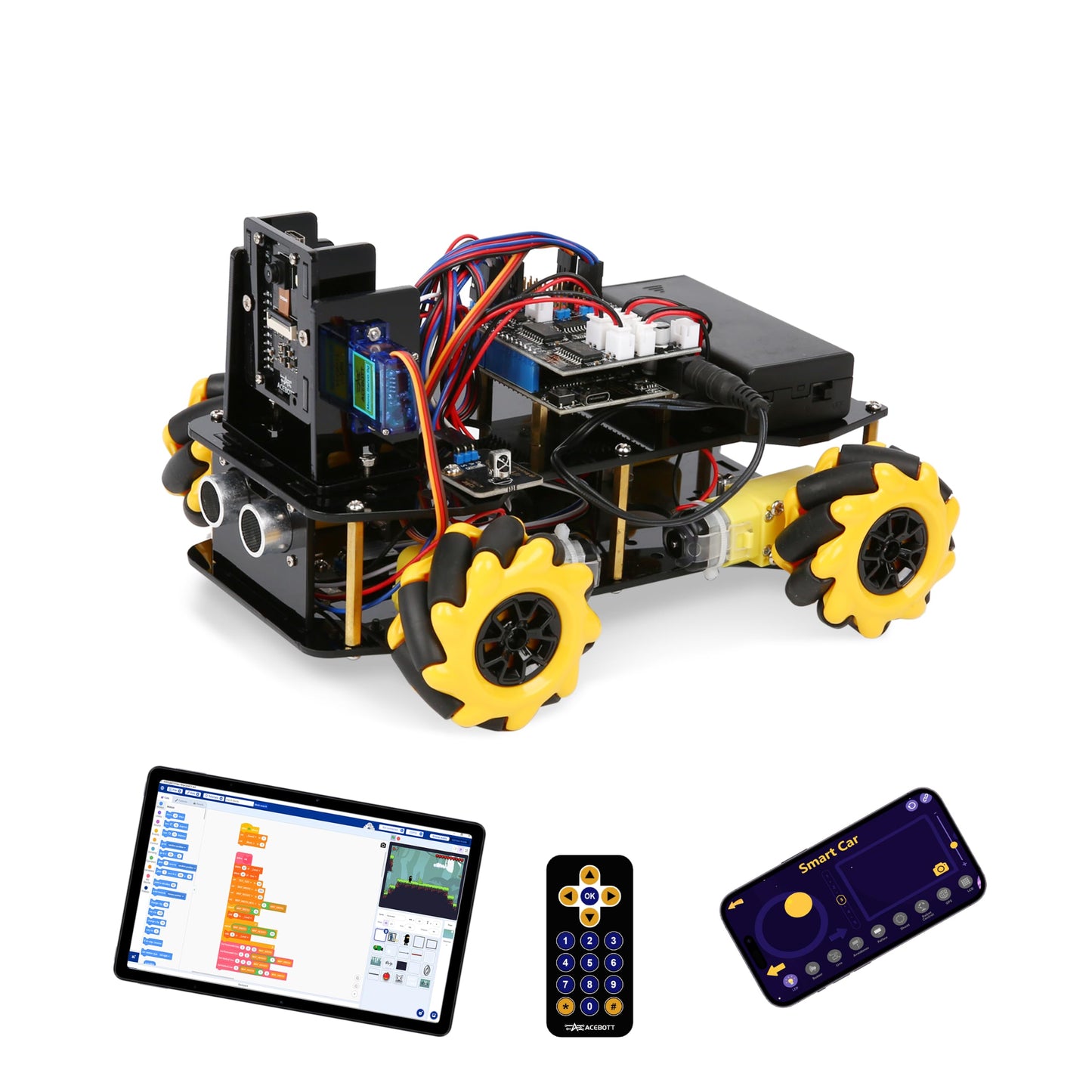 ACEBOTT Robot Kit with 3MP Camera, Robotics for Kids Ages 8-12 12-16 Compatible with Arduino & Scratch, App & Remote Control, STEM Toys Coding Robot