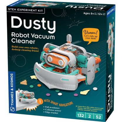 Thames & Kosmos Dusty Robot Vacuum Cleaner STEM Kit | Build a Desktop Robotic Vacuum with Sensors, Explore Robotics, Engineering & Mechanical Devices