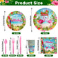 175 Pcs Aloha Tropical Flamingo Party Supplies Set - Serves 25, Hawaiian Luau Disposable Tableware, Includes Plates, Cups, Napkins, Forks, Spoons
