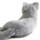 TUKVESZE Gray Cat Plush Soft Plush Cat Toy, 12 inch Realistic Black Cat Stuffed Animal Gifts for Boys and Girls (Gray)