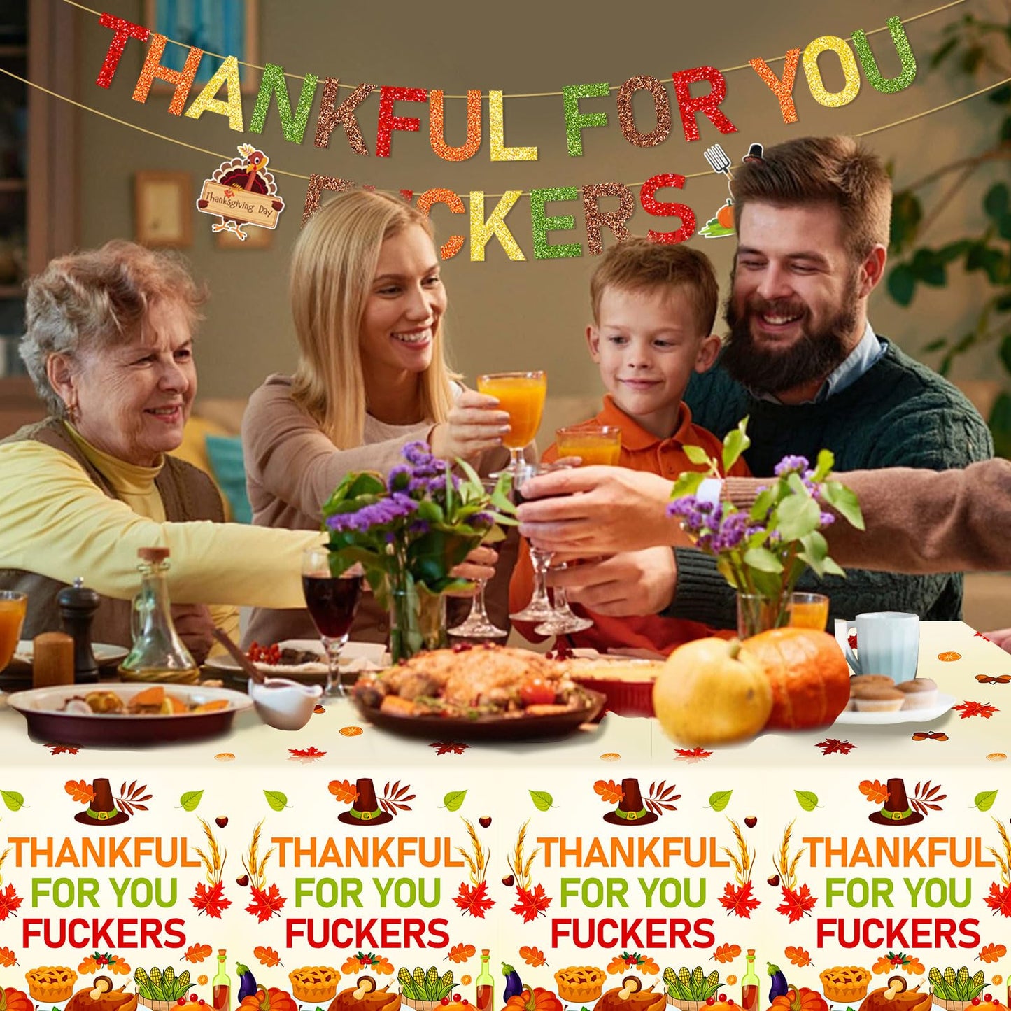 Yavxzvbw 3Pcs Thanksgiving Tablecloth Thanksgiving Party Decorations Tablecloths Friendsgiving Party Decorations Thanksgiving Party Supplies
