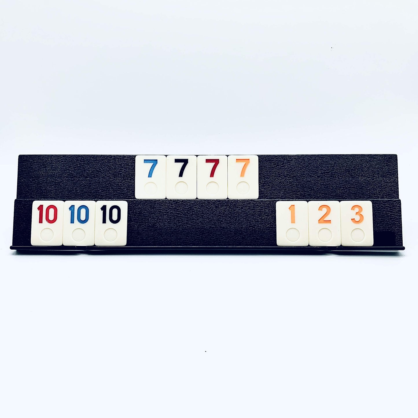 Rummy Tiles Game, 106 Tiles Rummy Game, 4 Durable Full-Size Racks, Black Travel Case for Easy Carrying