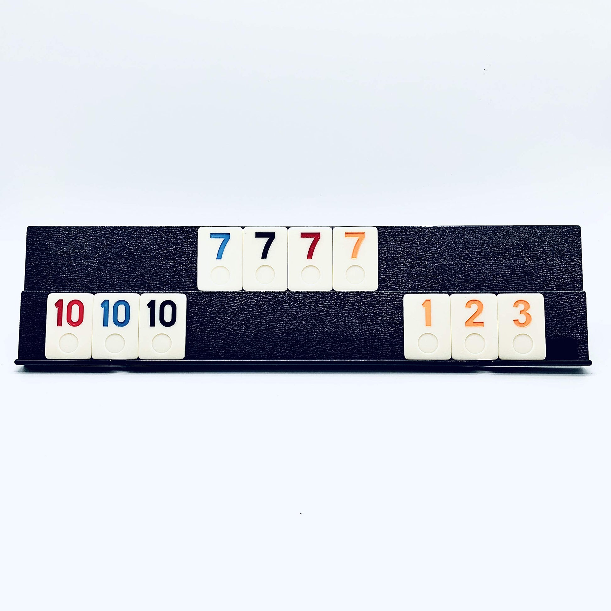 Rummy Tiles Game, 106 Tiles Rummy Game, 4 Durable Full-Size Racks, Black Travel Case for Easy Carrying