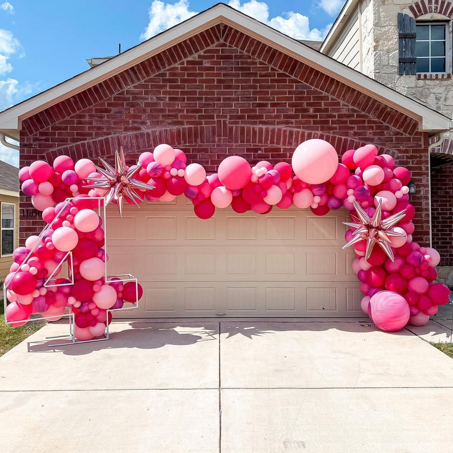Funhot Pink Balloons Set, 60PCS Hot Pink Latex Balloons, 12Inch Pink Confetti Balloon Pastel Pink Metallic Party Balloons Helium for Girls Women Baby