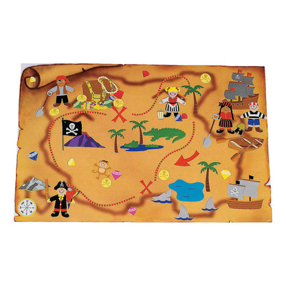 DIY Giant Treasure Island Map Sticker Scenes - 12 Backgrounds and 12 Sticker Sheets - Pirate Party Activity for Kids