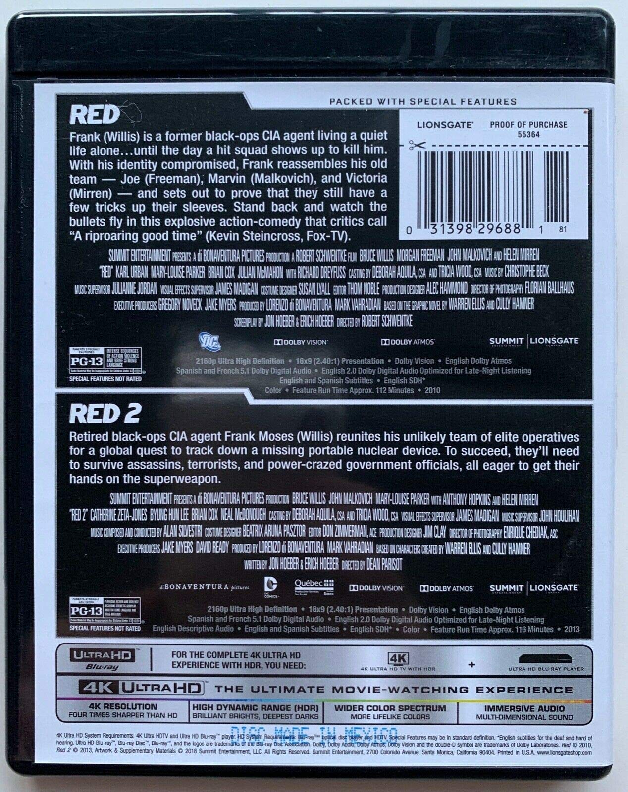 LIONSGATE Red 1 & 2 (4K/UHD)