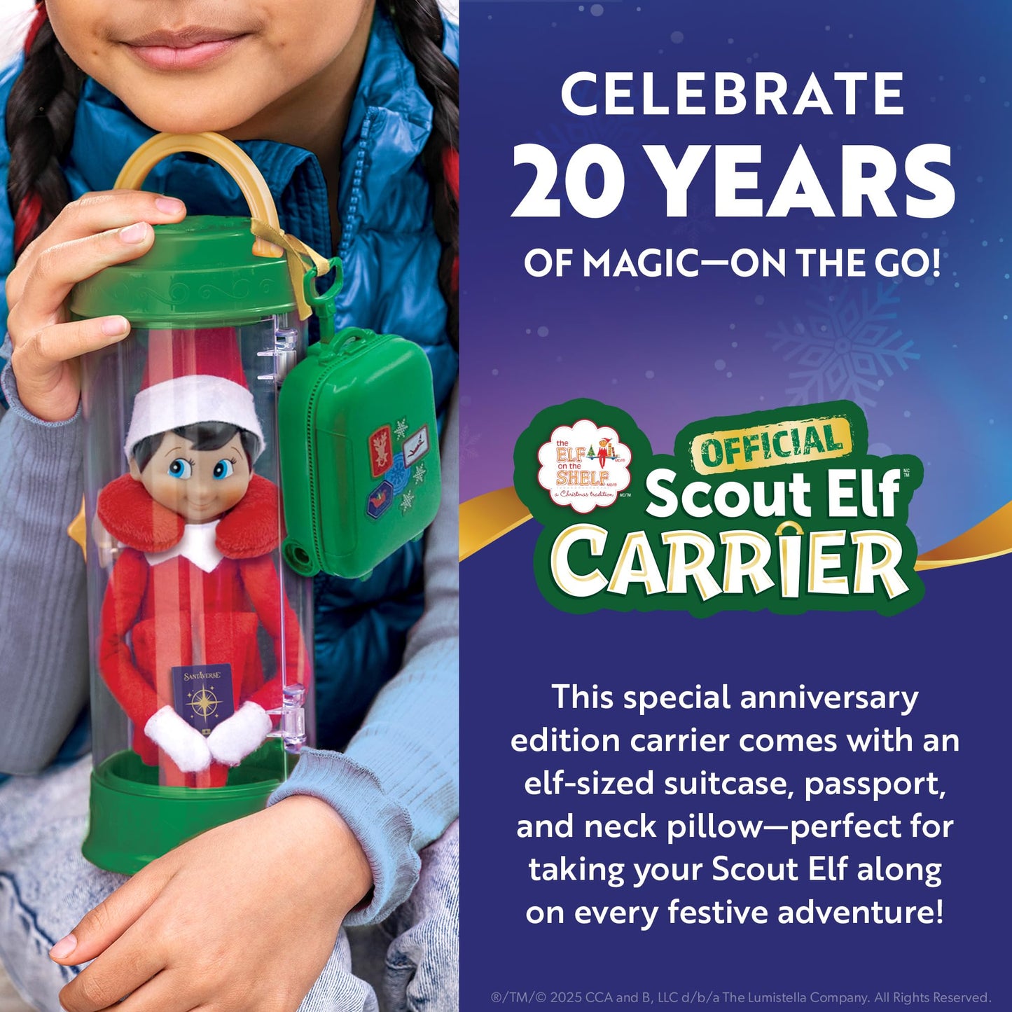 The Elf on the Shelf Scout Elf Carrier Limited 20th Anniversary Edition Kit - Commemorative See-Thru Scout Carrier and Accessories - Scout Elf Not