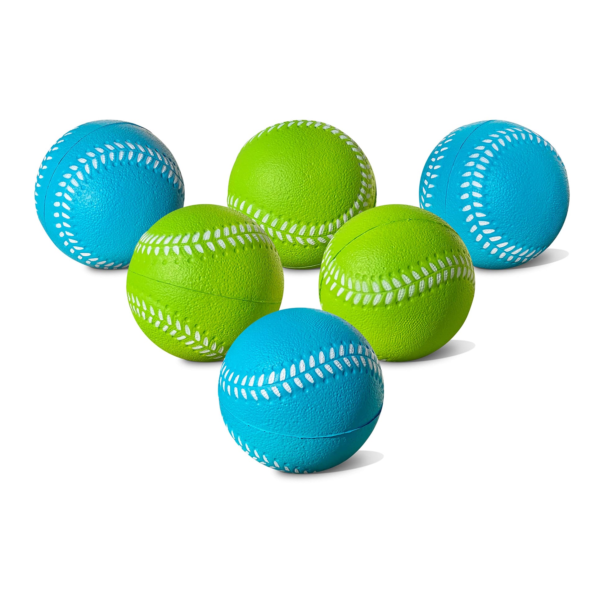 Botabee Kids Soft Foam Baseballs, 6 Pack, 2.75" | Safe & Soft Baseballs for T Ball & Toddler Baseball | Official Size Foam Balls for Kids Baseball