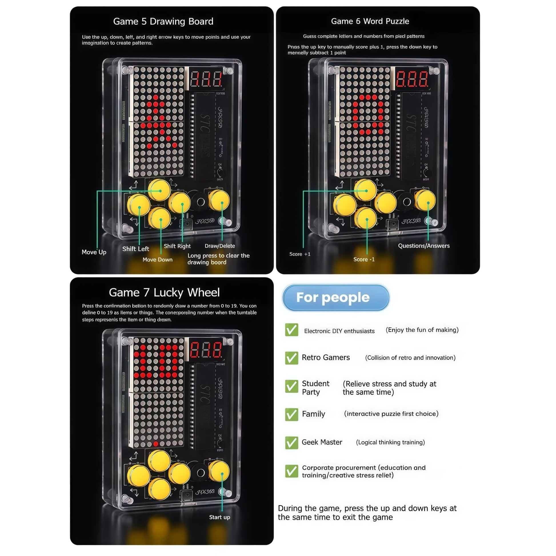 DIY Soldering Project Game Kit Electronic Practice Solder Soldering Kit