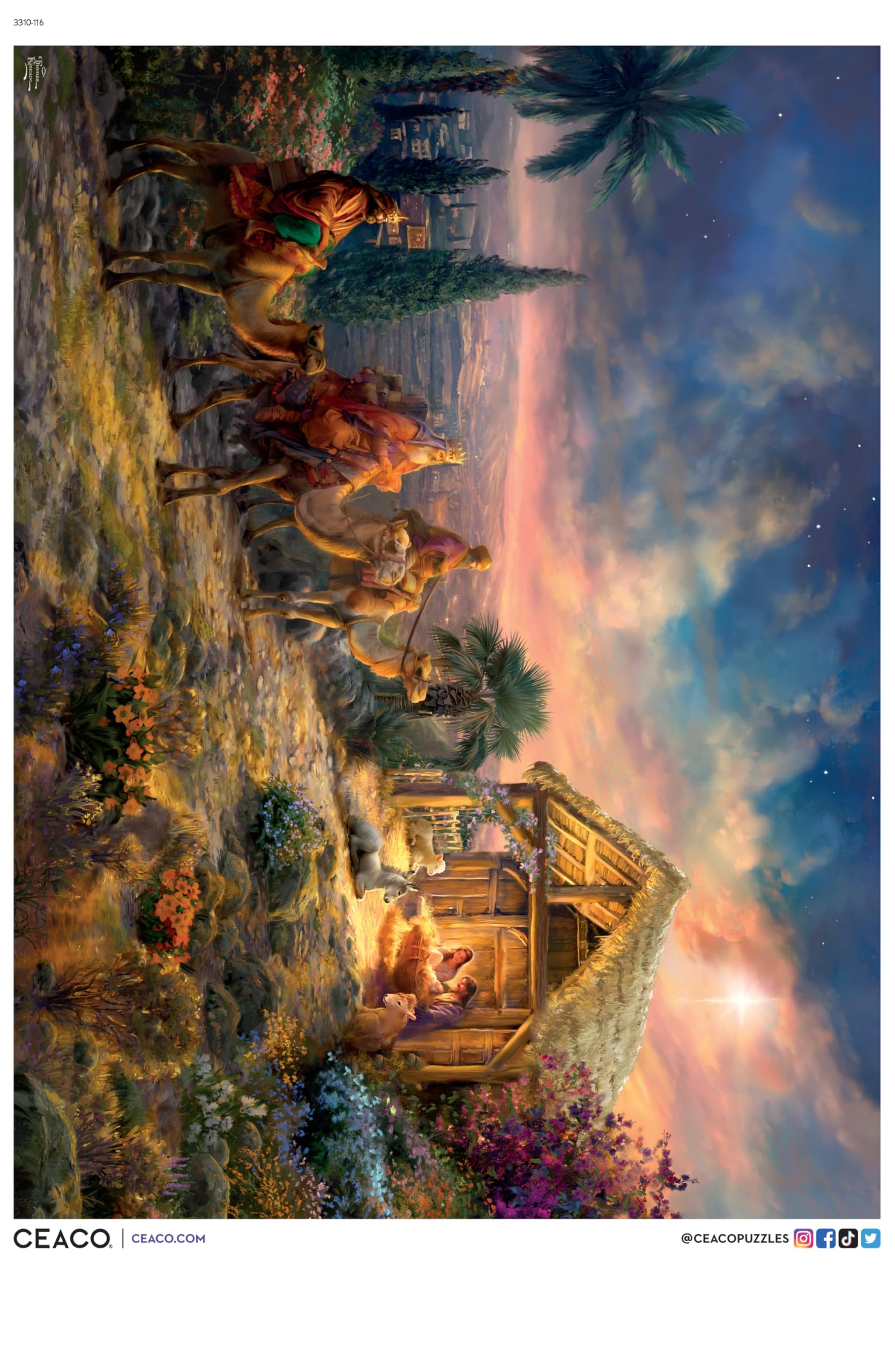 CEACO Thomas Kinkade, Away in a Manger, 1000 Piece Adult Jigsaw Puzzle